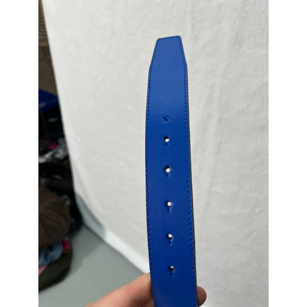 Nike Mens Size 34 Blue Leather Grip Tech Adjustable Golf Belt